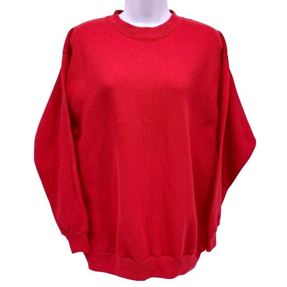 VINTAGE Deadstock Tultex Red Crewneck Sweatshirt Size M/L - Picture 1 of 7